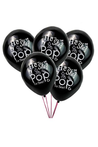 Kazanabil 20's He Or She Written Gender Party Balloon Black