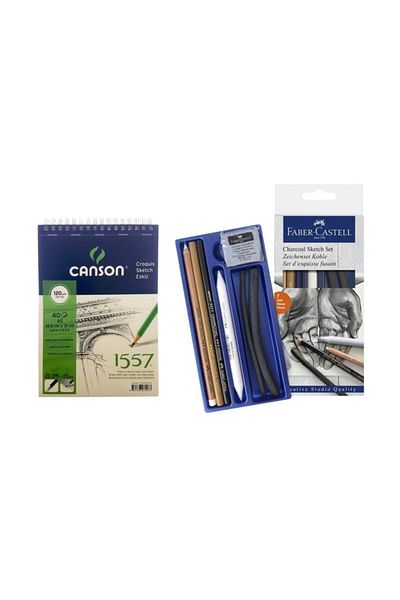 Canson Hobby Market Art Charcoal Sketch Drawing Starter Set-2