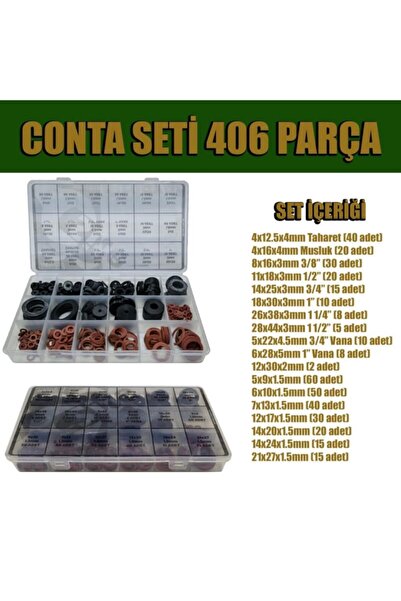 Site Hırdavat 406 Parça Lastik/klıngrit Conta Seti