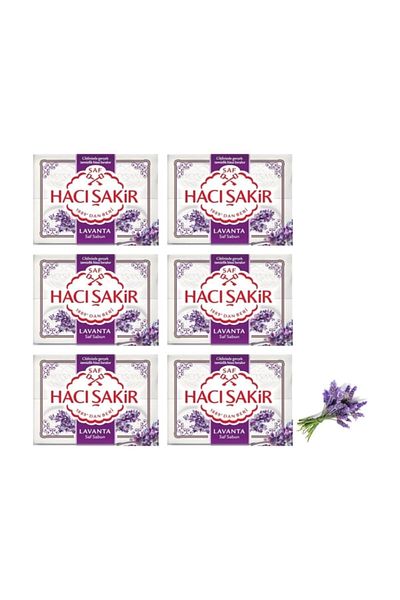 Hacı Şakir 6 Pieces of 600 Gram Size Lavender Soap