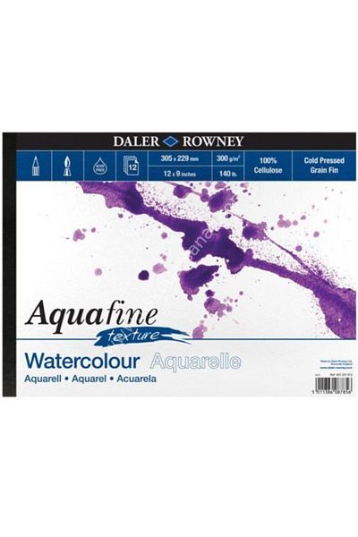 Daler Rowney Aquafine Texture Watercolor Block 300gr 305x229mm 12 Sheets