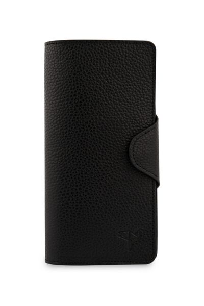 Garbalia Genuine Leather Black Unisex Coin Portfolio 100% Handmade Calfskin