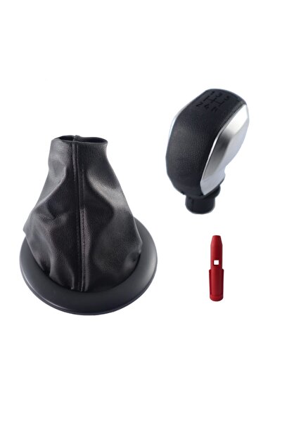 Moda Garage Renault Megane 2 Siyah Vites Körüğü Ve Gri Spor Vites Topuzu