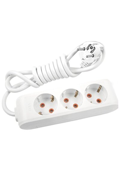 VİKO 2 Meter Child Proof Grounded Cable Socket - White