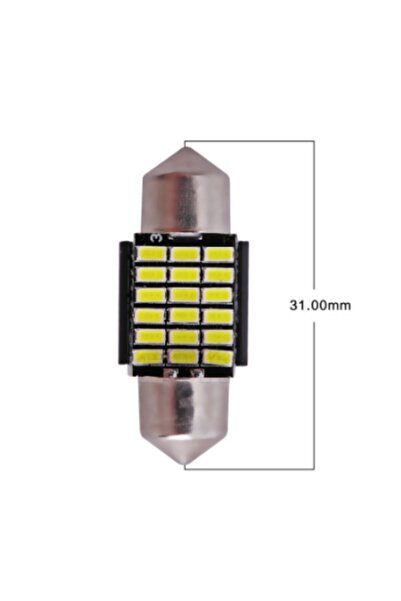 ABMGARAGE 31 Mm Sofit Parlak Beyaz 18 Smd Led Ampul Plaka Ve Iç Aydınlatma