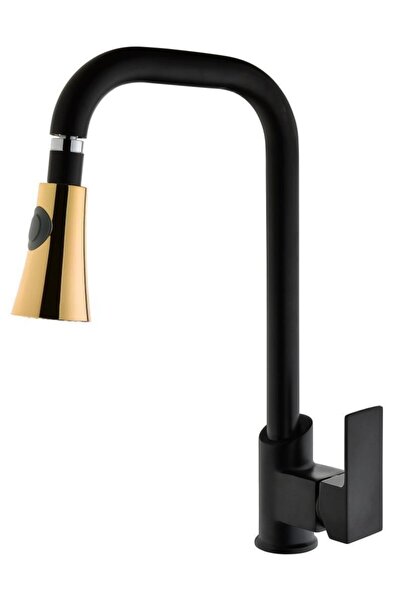 Vilas Karya Black Gold Long Double Function Kitchen Faucet