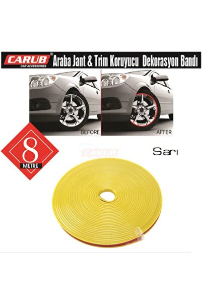 Carub Araba Jant Fitili Lastik Jant Trim Bandı 8 Metre Sarı