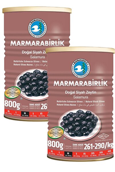MarmaraBirlik Süper Siyah Zeytin 261-290 (m) 800gr Tnk ( 2 Adet )