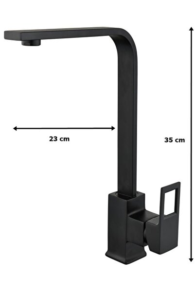 Vilas Trento Black Luxury Square Sink Kitchen Faucet