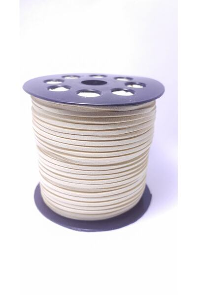 platin hediyelik سلسلة سوار من جلد الغزال بلون كريمي بطول 10 أمتار (ليست بكرة...