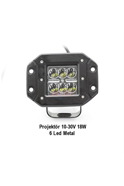 Genel Markalar Carub 10-30v Projektör 18 Watt 6 Ledli 12 Volt Metal