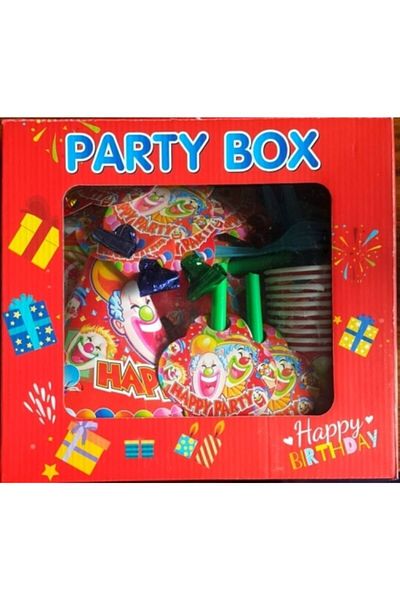 Toystop Party Box Celebration Set - 10 Persons for Children (1 Pack) Color Red