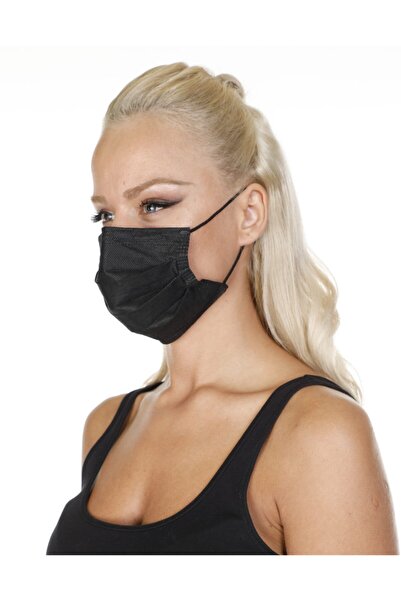 Rubmedical Ultrasonik Cerrahi Maske Siyah 3 Katlı 50 Adet