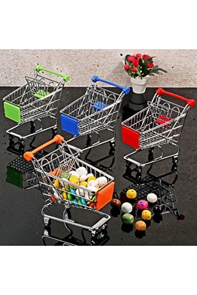 Genel Markalar Sarı Renk Dekoratif Mini Market Arabası