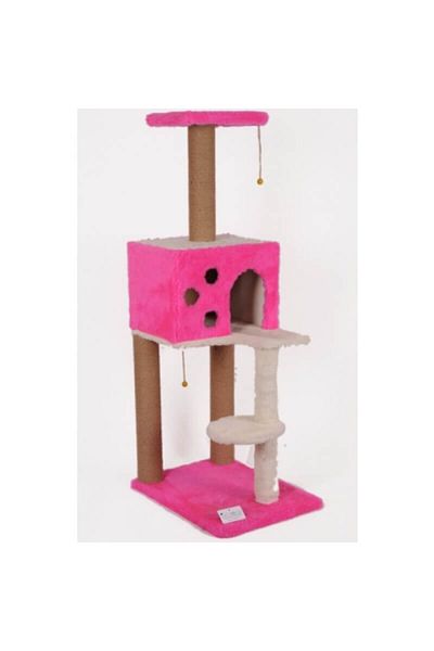 Cathause Cat Hause S09 Square Married Cat Scratching with Ladder Pink 124 Cm