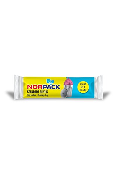 Nur Plastik Norpack Çöp Poşeti Büyük Boy Siyah 80 Gr 65 X 80 10'lu (tek Rulo)