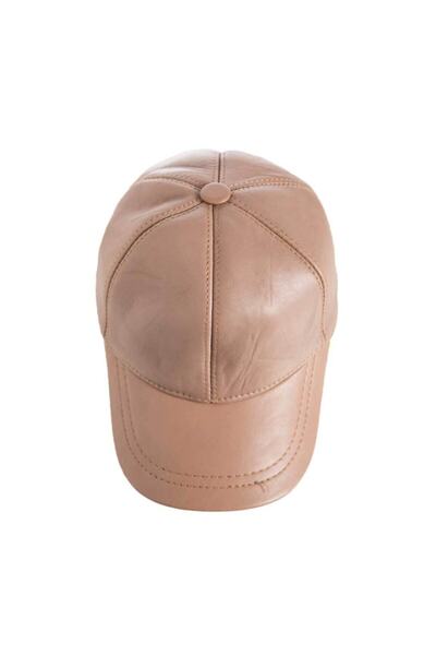 OnMyHead Unisex Beige Leather Cap