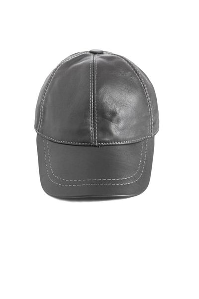 OnMyHead Unisex Gray Leather Cap Hat