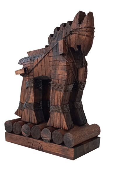 GÖKÇEN HOBİ Truva Atı Troia Film Atı Troy Horse Tahta At 24x16 Cm