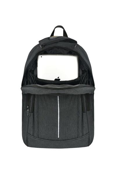 barberri 17 Inch Beige Canvas Laptop Backpack - Compartment, Daily Use, Cod: 7300