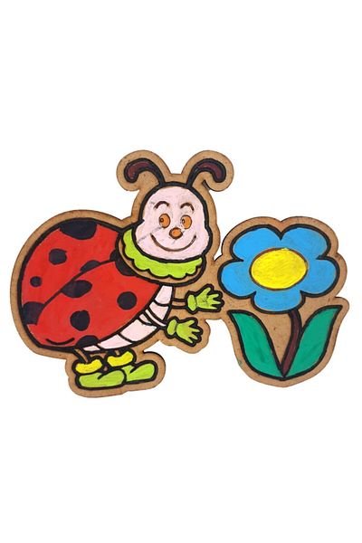 Livart Paintable Wooden Animal Figure Educational Intelligence Developmental Painting Toy Ladybug