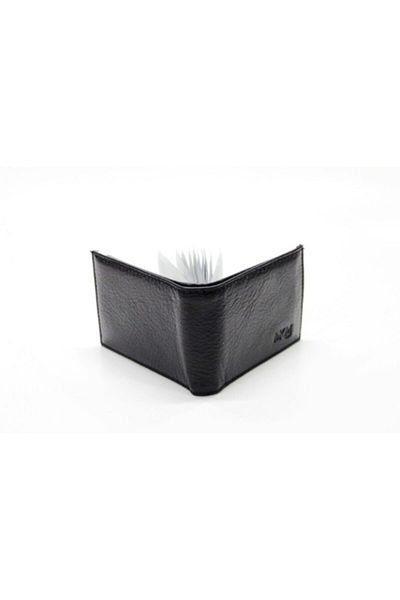 MKM Unisex Black Genuine Leather Card Holder 2404