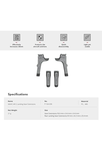 PgyTech Djı Mavic Air 2 Yükseltilmiş Güvenli Iniş Ayağı Seti