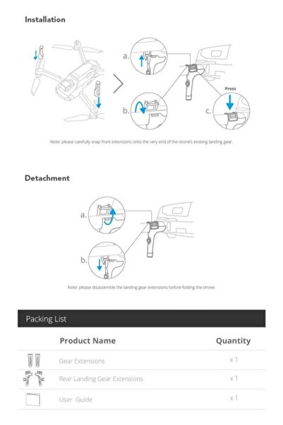 PgyTech Djı Mavic Air 2 Yükseltilmiş Güvenli Iniş Ayağı Seti