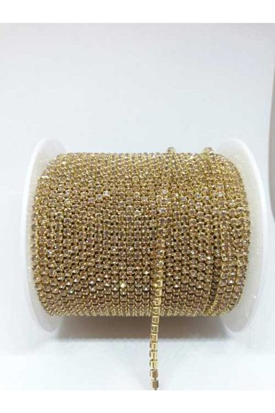 yiğit aksesuar Ss8 (2 Mm) Crystal Tight Strip Champagne (5 Meters)