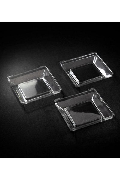 Kristal Plastic Mini Square Plate 6x6cm - 50 Pieces (1 Pack)