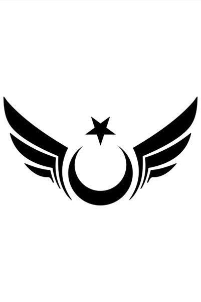 Quart Aksesuar Kanatlı Ay Yıldız Sticker Oto Araba Sticker Cam Sticker Siyah ...