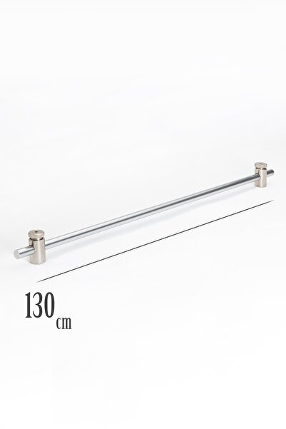 wenthi 130 Cm Metalik Gri Rustik 1 Adet Briz Çubuk 2 Adet Başlık