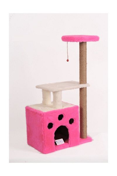 Cathause Cat House S02 Cat Scratching with Nest Pink 97 Cm