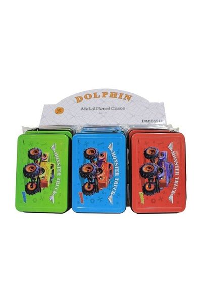 Dolphin Cem Monster Truck Garage Metal Pen Holder Art-71b