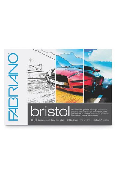 Fabriano Bristol Marker Drawing Book Block 250 Gr.A3 20 Sheets