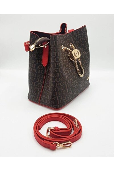 Just Polo Women's Red Brown Hand Shoulder Bag