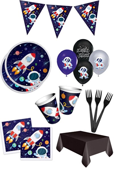 Parti dolabı Kozmik Galaksi 8 Kişilik Uzay Temalı Doğum Günü Parti Malzemeler...
