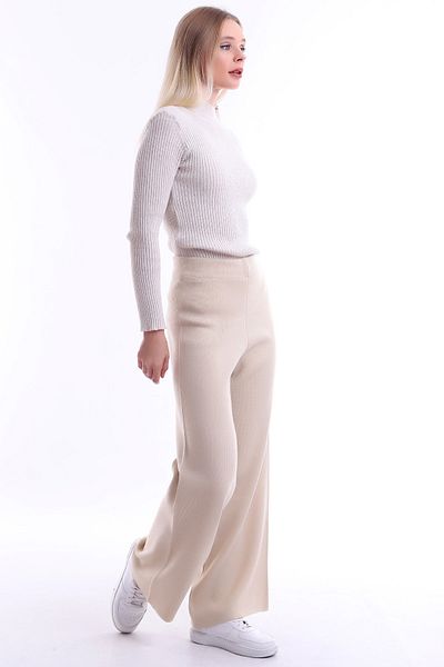 Matte Special Design, Spacious Wide Leg, Soft Texture, Comfortable, Elastic Waist Knit Trousers