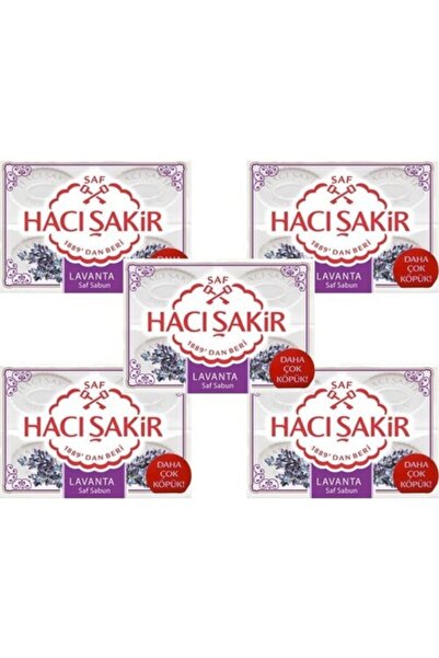 Hacı Şakir صابون قالب لافندر 4 × 150 جرام × 5 قطع