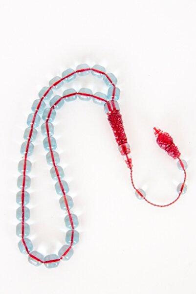 Famebag Water Blue 10x12mm Capsule Cut System Tasseled and İmameli Rosary