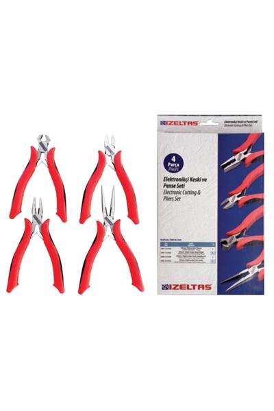 İzeltaş 3560 00 2104 Elektronikçi Keski Ve Pense Seti 4 Parça