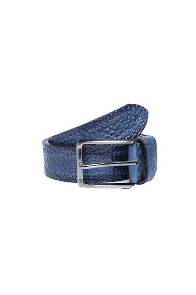 Deriza Γνήσια αθλητική ζώνη Buffalo Skin Navy Blue