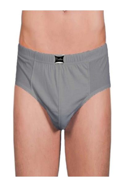 Tutku Men's Gray 6-Piece Cotton Panties Slip