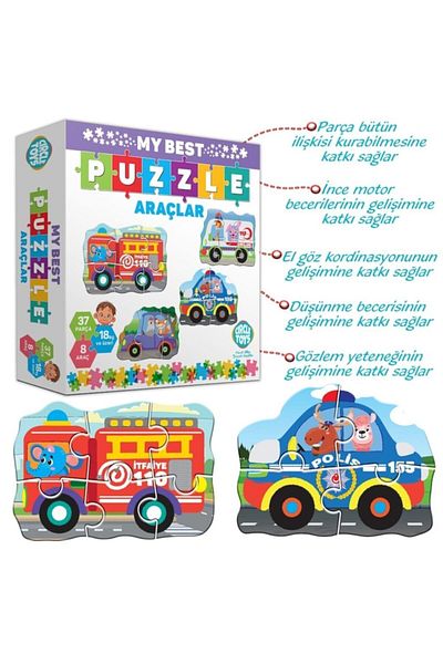 AteşTech Baby Puzzle Vehicles 18 Months+