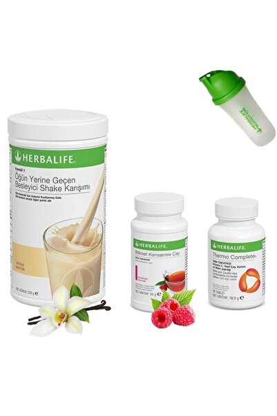 Herbalife Shake Vanilya - Çay Ahududu - Thermo Complete - Shaker