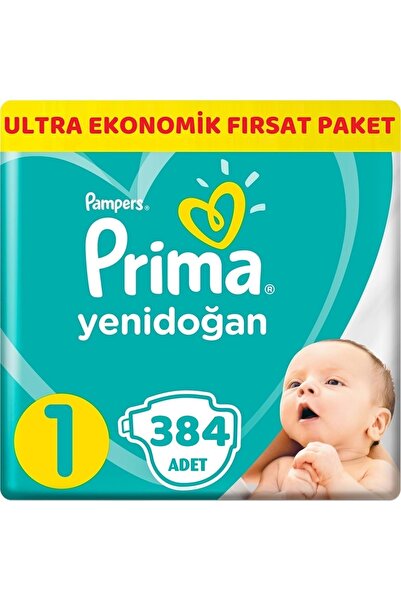 Prima Bebek Bezi Beden:1 (2-5kg) Yeni Doğan 384 Adet Ultra Ekonomik Fırsat Pk
