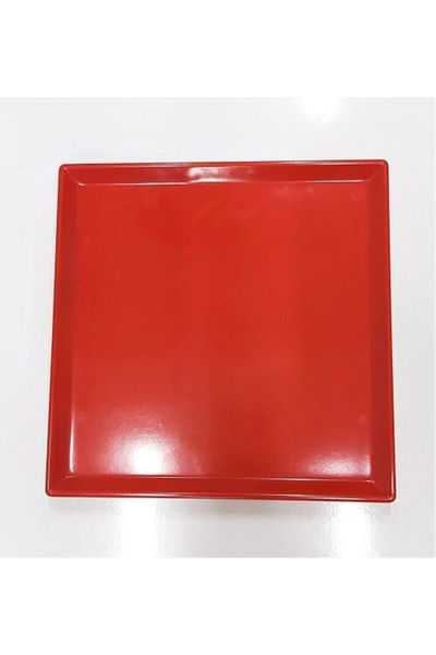 Evren 20*20cm Red Presentation Plate Thermo Melamine