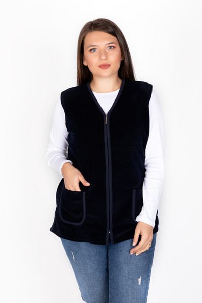 Kardelen Butik Ümraniye Women's Navy Blue Fleece Vest