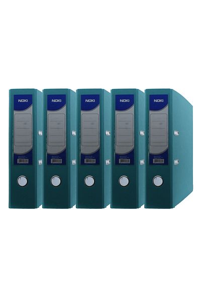 Noki Large Plastic Folder (56411-050) Turquoise 5 Pack