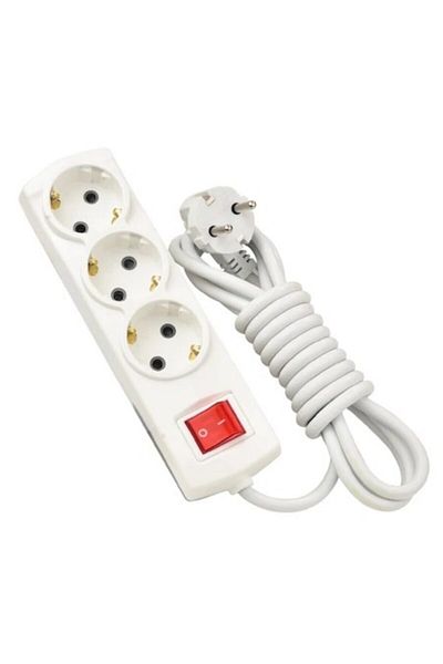 Tunç Çadır 3 meter switched 3-outlet extension cable